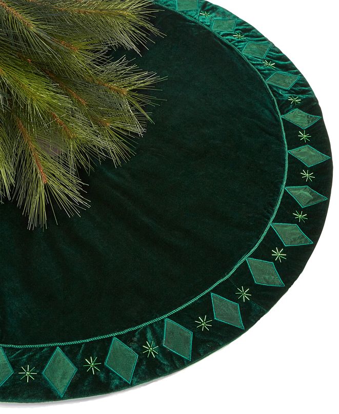 Holiday Lane Green Velvet Tree Skirt, Created for Macy's & Reviews
