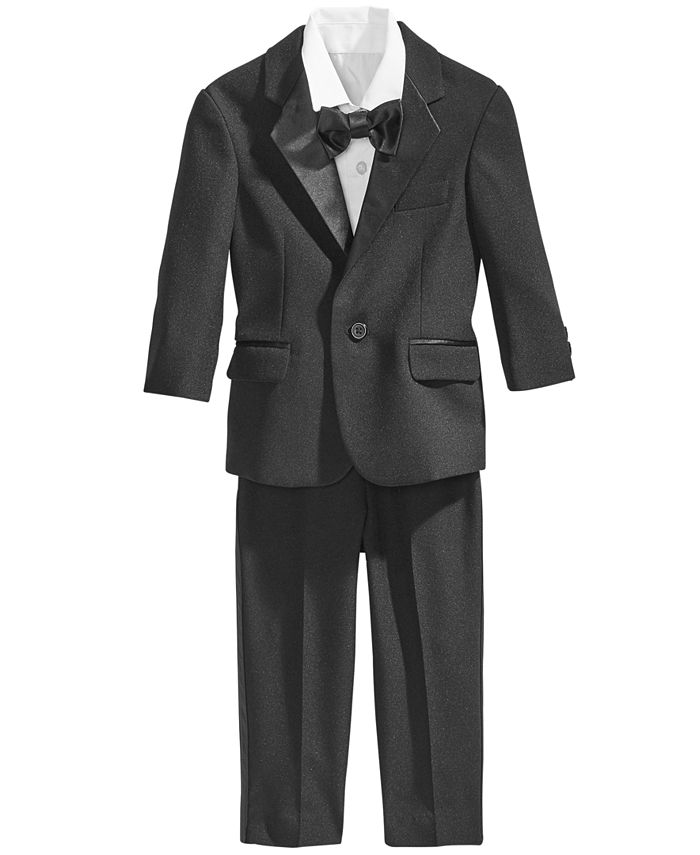 Baby Toddler Boy Dark Gray Grey Silver Formal Wedding Party Tuxedo Suits Sz S-20 