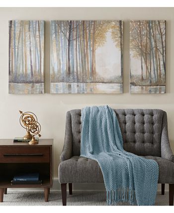 Madison Park - Forest Reflections 3-Pc. Gel-Coated Canvas Print Set