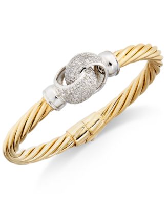 Macy's Diamond Pavé Interlocked Twist Bangle Bracelet (1 Ct. T.w.) In ...