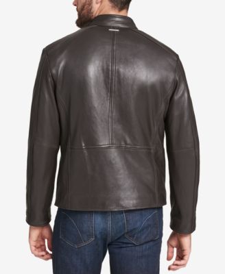 Men's Leather Moto Jacket, Created for Macy's