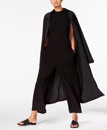 Eileen Fisher Stretch Jersey Mock Neck Cropped Jumpsuit Macy s