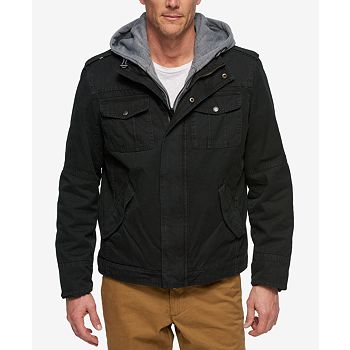 Levis Men's Sherpa Lined Two Pocket Hooded Trucker Jacket