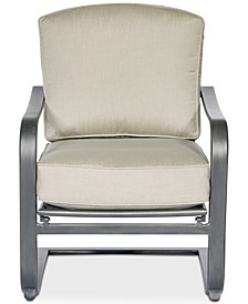 Marlough Wide Slat C-Spring Chair, with Outdoor Cushions, Created for Macy's