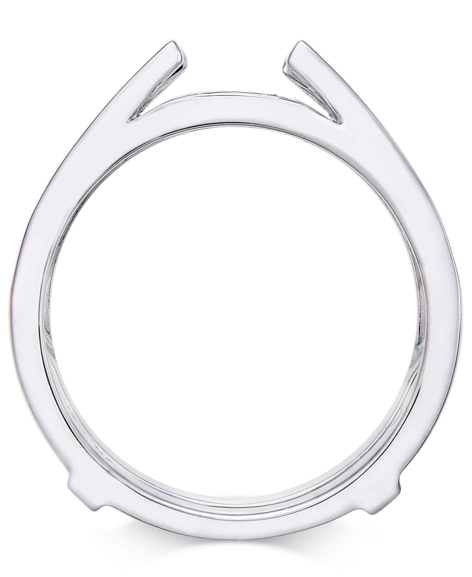 Diamond Channel-Set Solitaire Enhancer Ring Guard (1/2 ct. t.w.) in 14k White Gold
