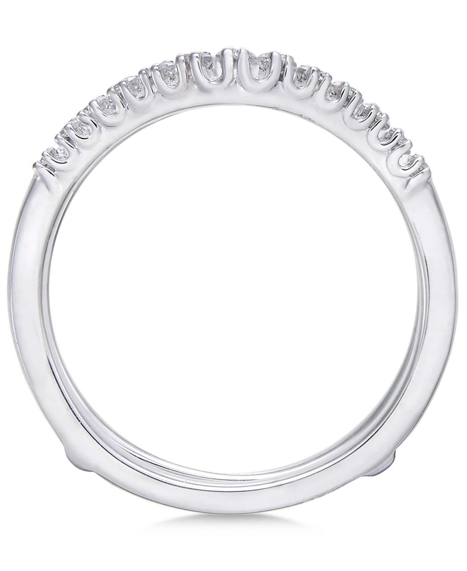 Diamond Curved Solitaire Enhancer Ring Guard (3/8 ct. t.w.) in 14k White or 14K Gold