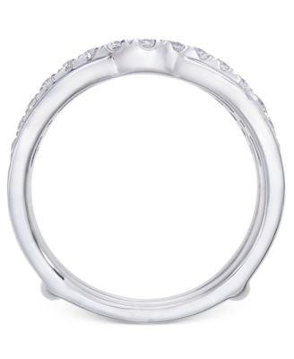 Diamond Curved Overlapped Solitaire Enhancer Ring Guard (1 ct. t.w.) in 14k White Gold