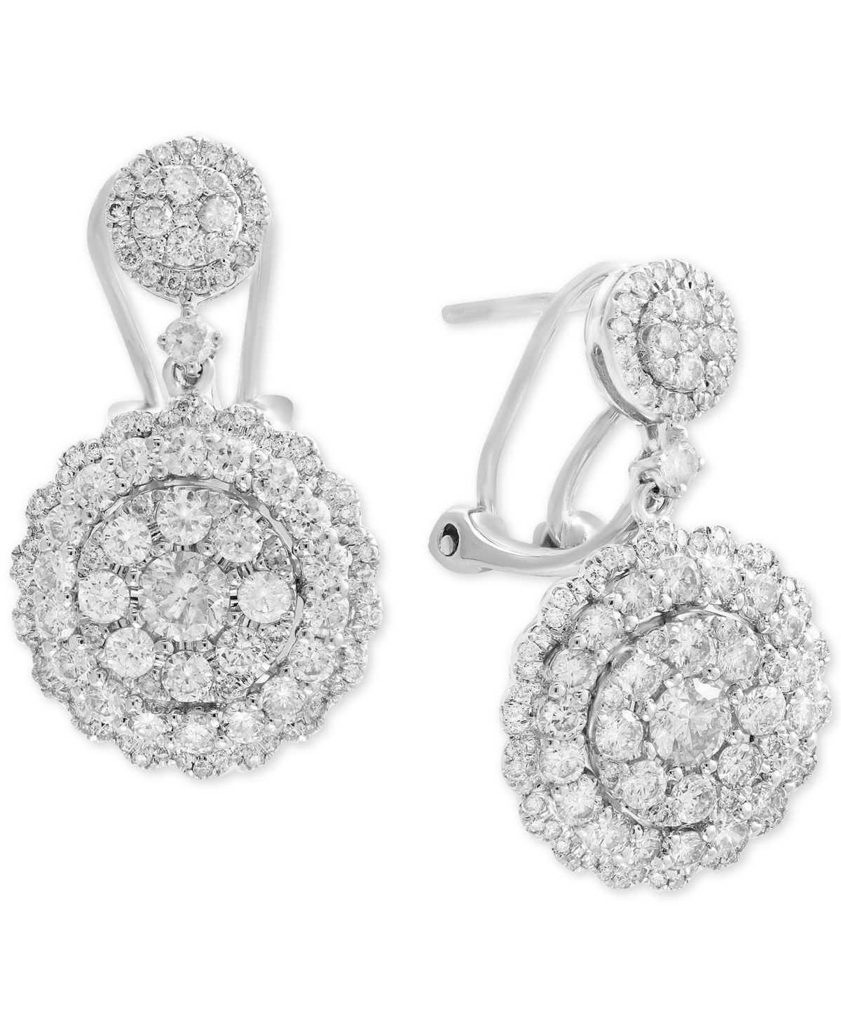 Rock Candy by Effy Diamond Cluster Drop Earrings (2-1/10 ct. t.w.) in 14k White, Rose, or Yellow Gold - White Gold