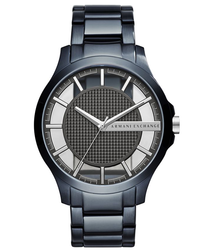 A|X Armani Exchange Men's Hampton Blue Stainless Steel Bracelet Watch ...