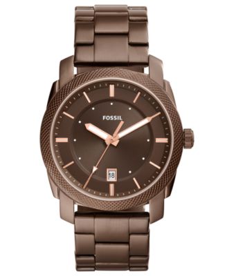 Fossil - Men's Machine Brown Stainless Steel Bracelet Watch 42mm