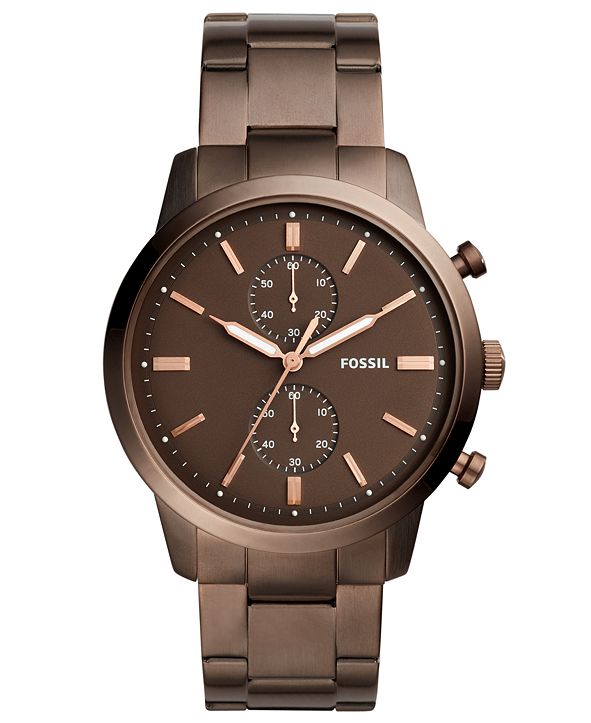 Fossil Men's Chronograph Townsman Brown Stainless Steel Bracelet Watch