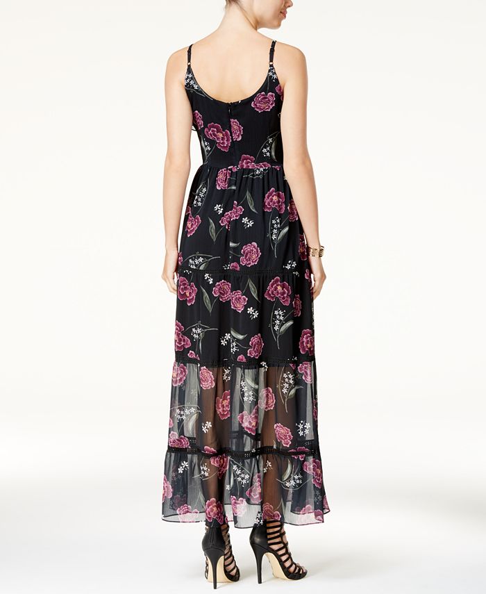 SHIFT Juniors' Ruffled VelvetTrim Maxi Dress, Created for Macy's Macy's