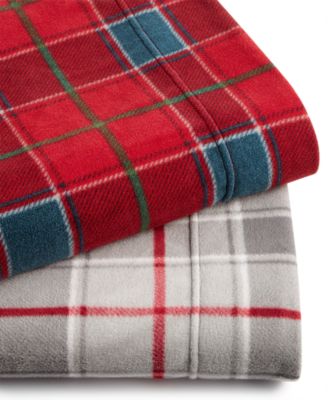 Martha Stewart Collection 4 Pc. Plaid Fleece Queen Sheet Set Created for Macy s Macy s