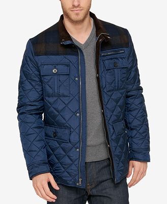 Cole Haan Mixed Media Quilted Jacket - Coats & Jackets - Men - Macy's