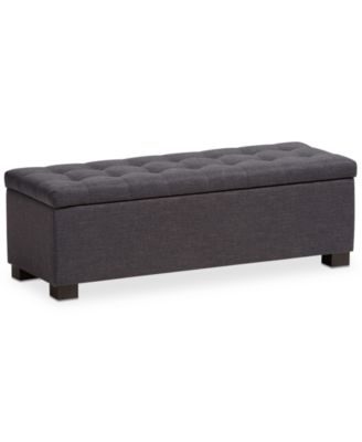 Roanoke Grid-Tufting Storage Ottoman Bench