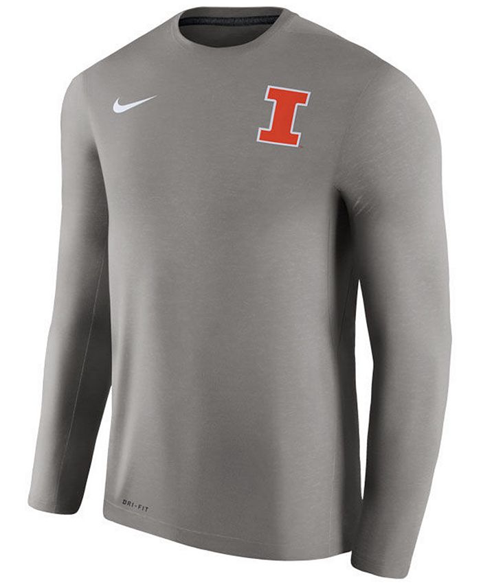 Nike Men's Illinois Fighting Illini Dri-Fit Touch Longsleeve T-Shirt ...