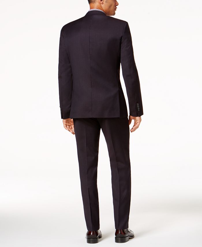 Calvin Klein Men's Slim-Fit Burgundy Textured Suit - Macy's