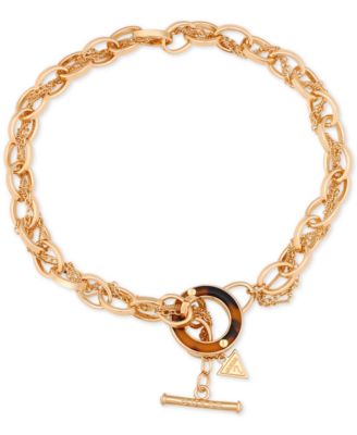 GUESS - Gold-Tone Tortoise-Look Toggle Necklace
