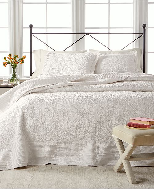 Martha Stewart Collection Lush Embroidery Twin Bedspread Created