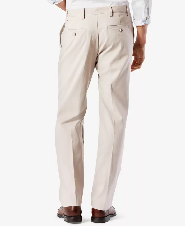 Men's Big & Tall Easy Classic Pleated Fit Khaki Stretch Pants - thumbnail 2