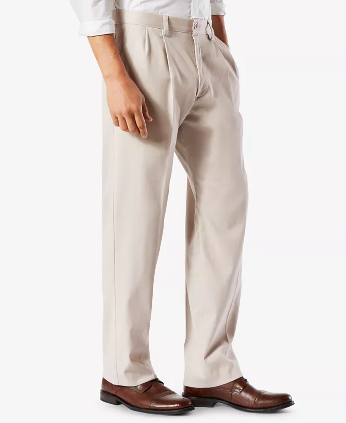 Men's Big & Tall Easy Classic Pleated Fit Khaki Stretch Pants - thumbnail 6