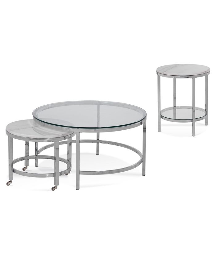 Furniture Volko Round Table Furniture Collection, 2-Pc. Set (Round ...