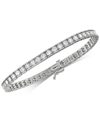 Macy's Diamond Tennis Bracelet (4 ct. t.w.) in 10k White Gold - Macy's