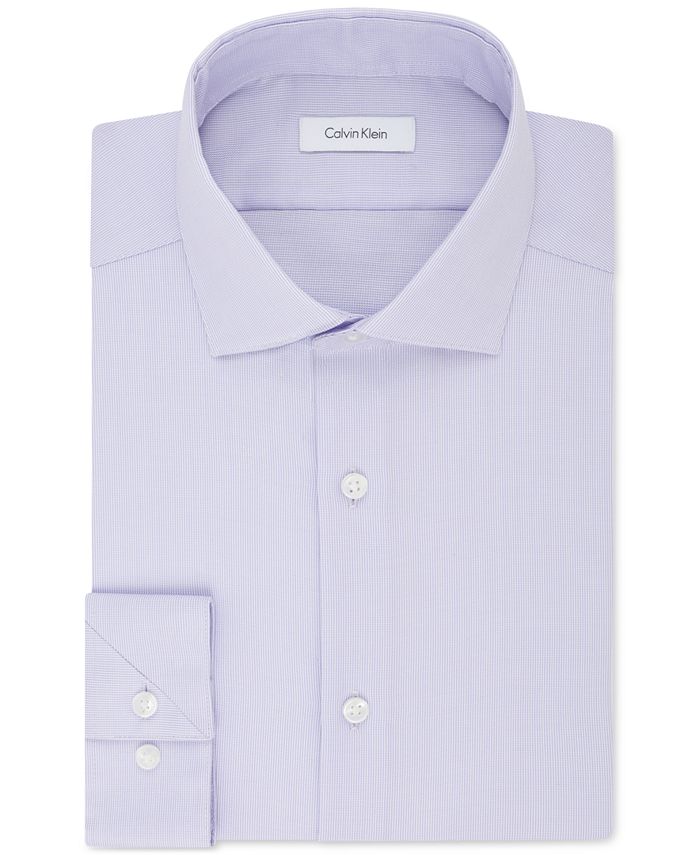 $89 Alfani Men Fitted White Blue Check Long-Sleeve Button Dress Shirt 15.5 32/33 