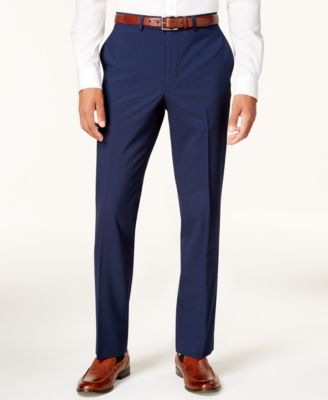 Kenneth Cole Reaction Men's Slim-Fit Cobalt Tonal Grid Techni-Cole Suit