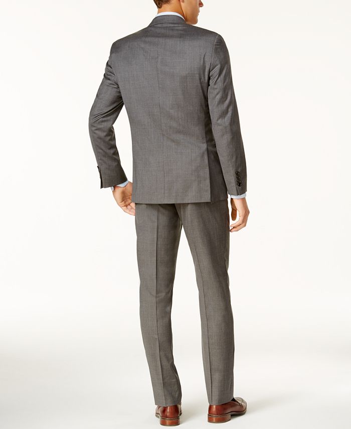 Lauren Ralph Lauren Men's Big & Tall Slim-Fit Medium Gray Windowpane ...