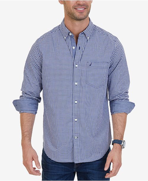 Nautica Men S Classic Fit Stretch Plaid Shirt Reviews Casual