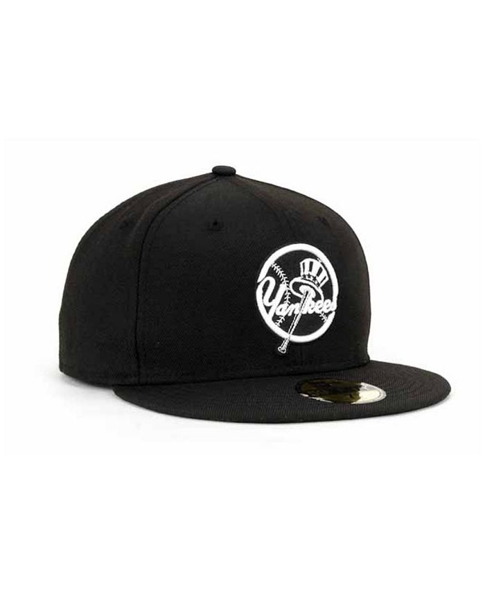 New Era New York Yankees Black and White Fashion 59FIFTY Cap - Macy's