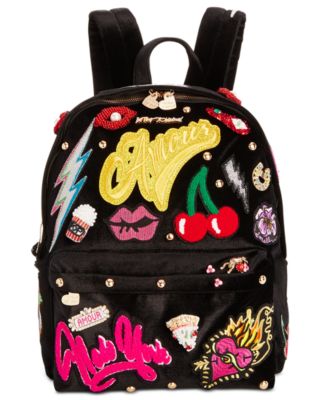 Betsey Johnson Patch Velvet Medium Backpack - Macy display picture 1