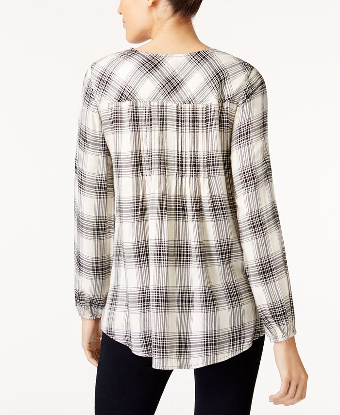 Style & Co Plaid Pleated Tunic, Created for Macy's - Macy's