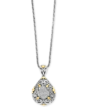 image of Balissima by Effy Diamond Two-Tone Pendant Necklace (1/10 ct. t.w.) in Sterling Silver and 18k Gold