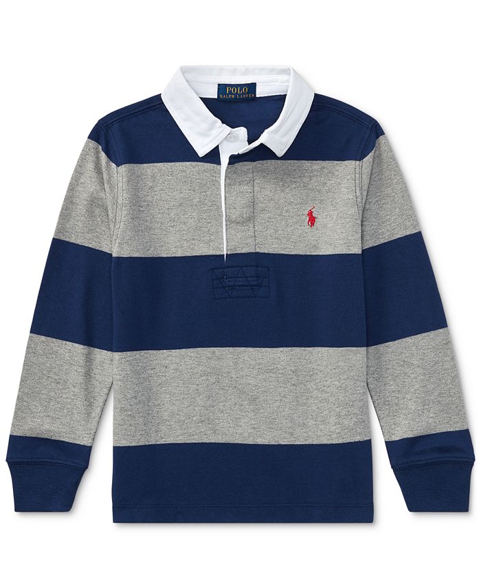 Polo Ralph Lauren Ralph Lauren Striped Cotton Rugby Shirt, Toddler Boys ...