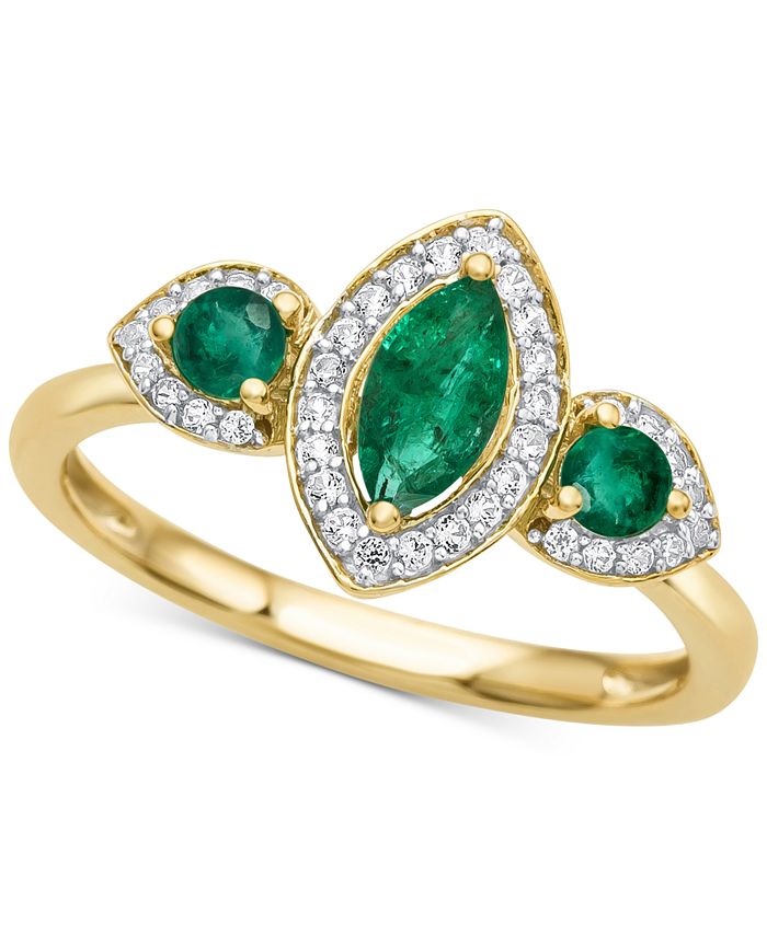 Macy s Emerald 5 8 ct. t.w. Diamond 1 6 ct. t.w. Ring in 14k