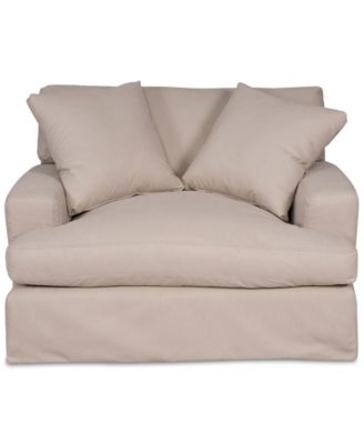 Brenalee 53" Performance Fabric Slipcover Chair and &frac12; with Two Pillows
