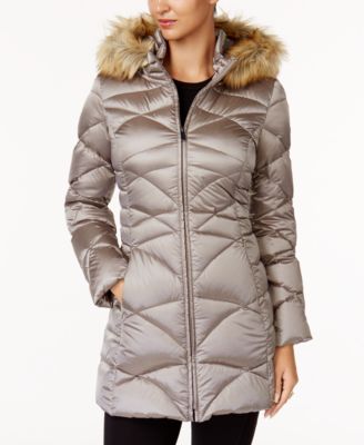 jones new york hooded quilted puffer coat