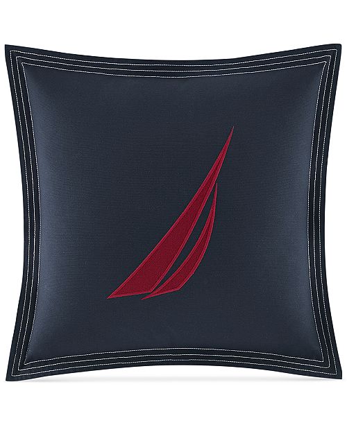 Nautica Seaward Sailboat Twill 18" Square Decorative Pillow & Reviews