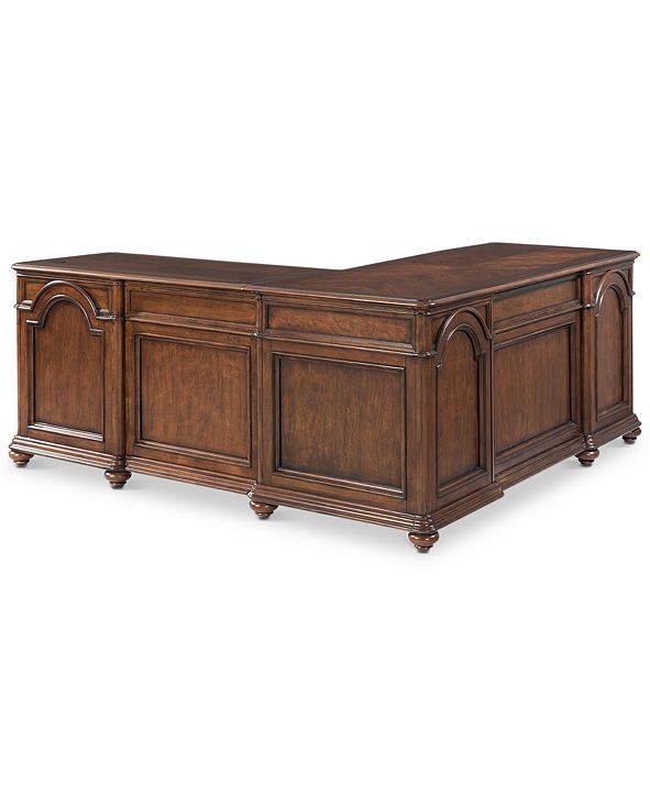 Furniture Clinton Hill Cherry Home Office L-Shaped Desk & Reviews - Furniture - Macy&#39;s