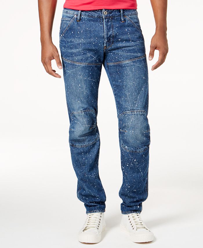 G-Star Raw Men's 5620 Slim-Fit Paint-Splatter Jeans, Created for Macy's ...