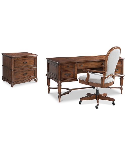Furniture Clinton Hill Cherry Home Office Furniture 3 Pc Set