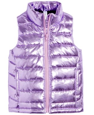 girls puffer vest with hood