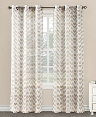 Lichtenberg - No. 918 Tallulah 40" x 84" Split Chevron Sheer Grommet Curtain Panel