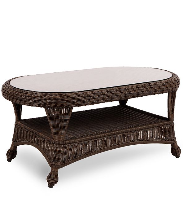 Furniture Monterey Wicker 40" x 22" Oval Outdoor Coffee ...