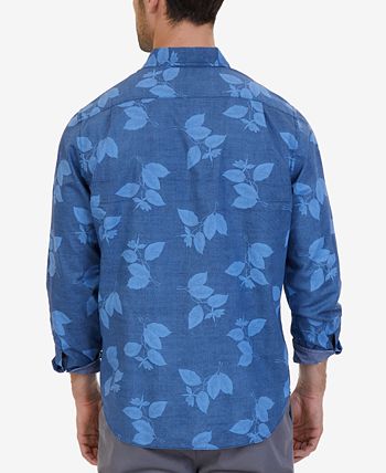 Men’s Nautica Sky Blue Leaf Print - 6x