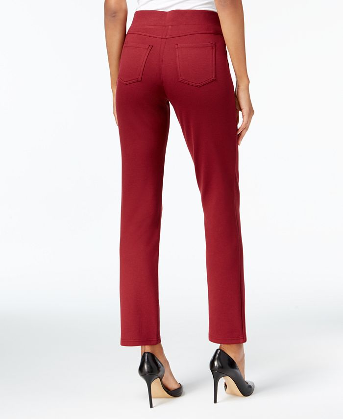 JM Collection Ponté-Knit 5-Pocket Pull-On Pants, Created for Macy's ...
