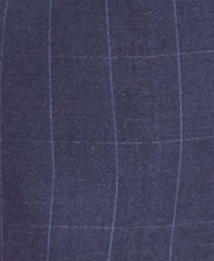 Perry Ellis Men's Slim-Fit Blue Windowpane Suit - Macy's