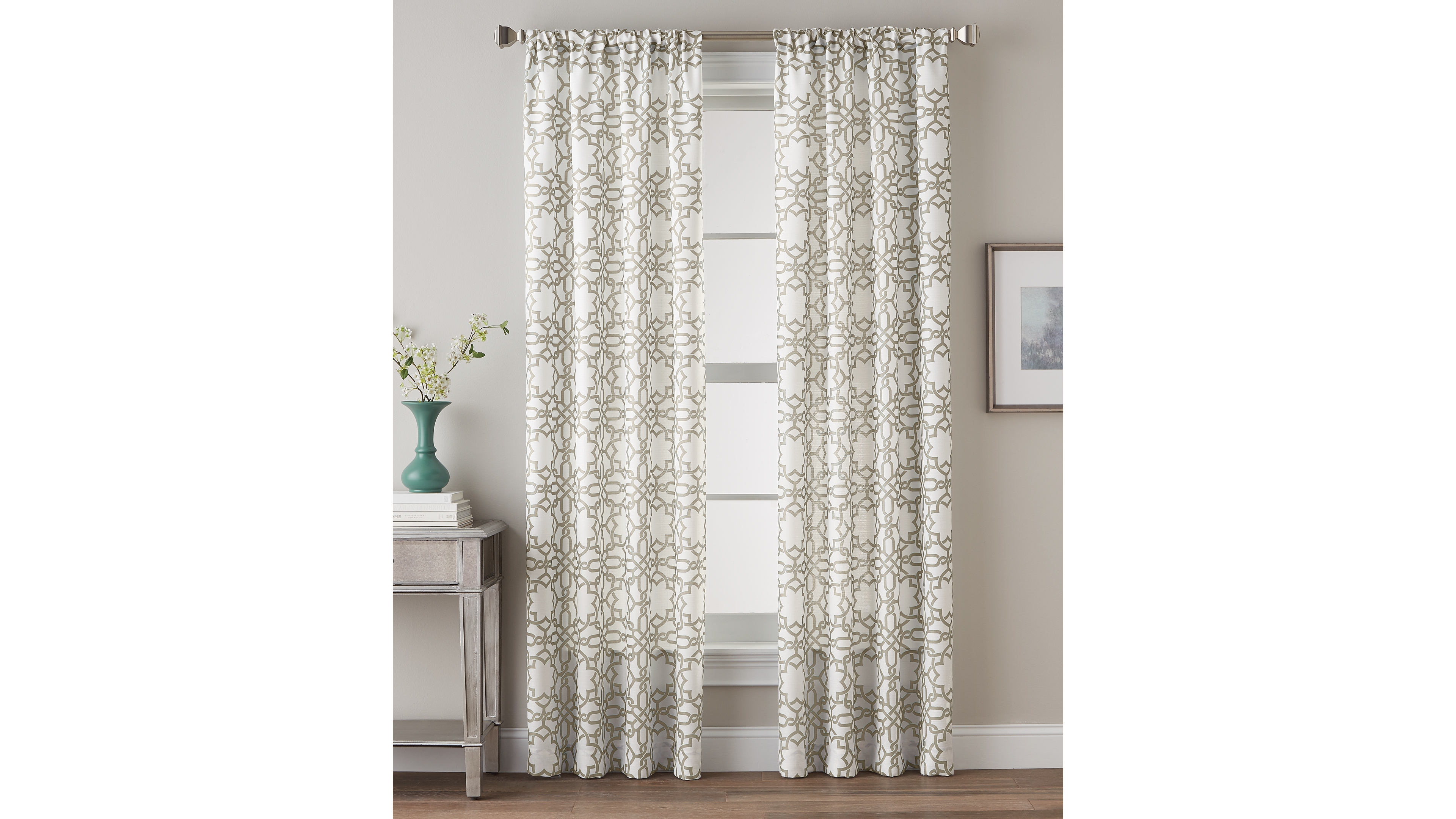Lotus Harmony 40" x 63" Geometric Print Curtain Panel